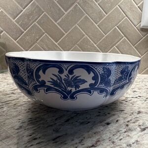 Tiffany & Co. Blue and White Floral Porcelain Serving Bowl